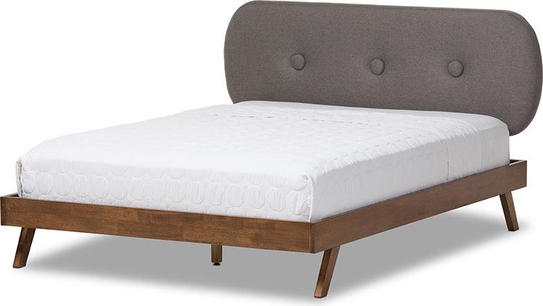 Wholesale Interiors Beds - Penelope Queen Bed Gray/Walnut' Brown