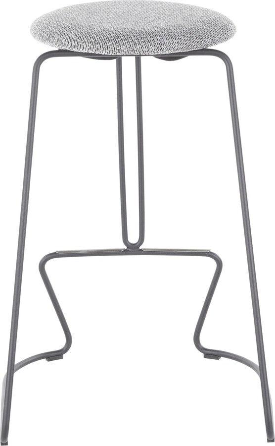 Lumisource Barstools - Finn Contemporary Counter Stool in Grey Steel and Charcoal Fabric - Set of 2