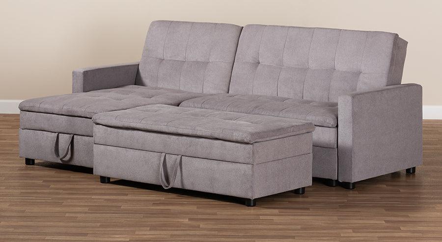 Wholesale Interiors Sectional Sofas - Noa LAF Storage Sectional Sleeper Sofa with Ottoman Light Gray