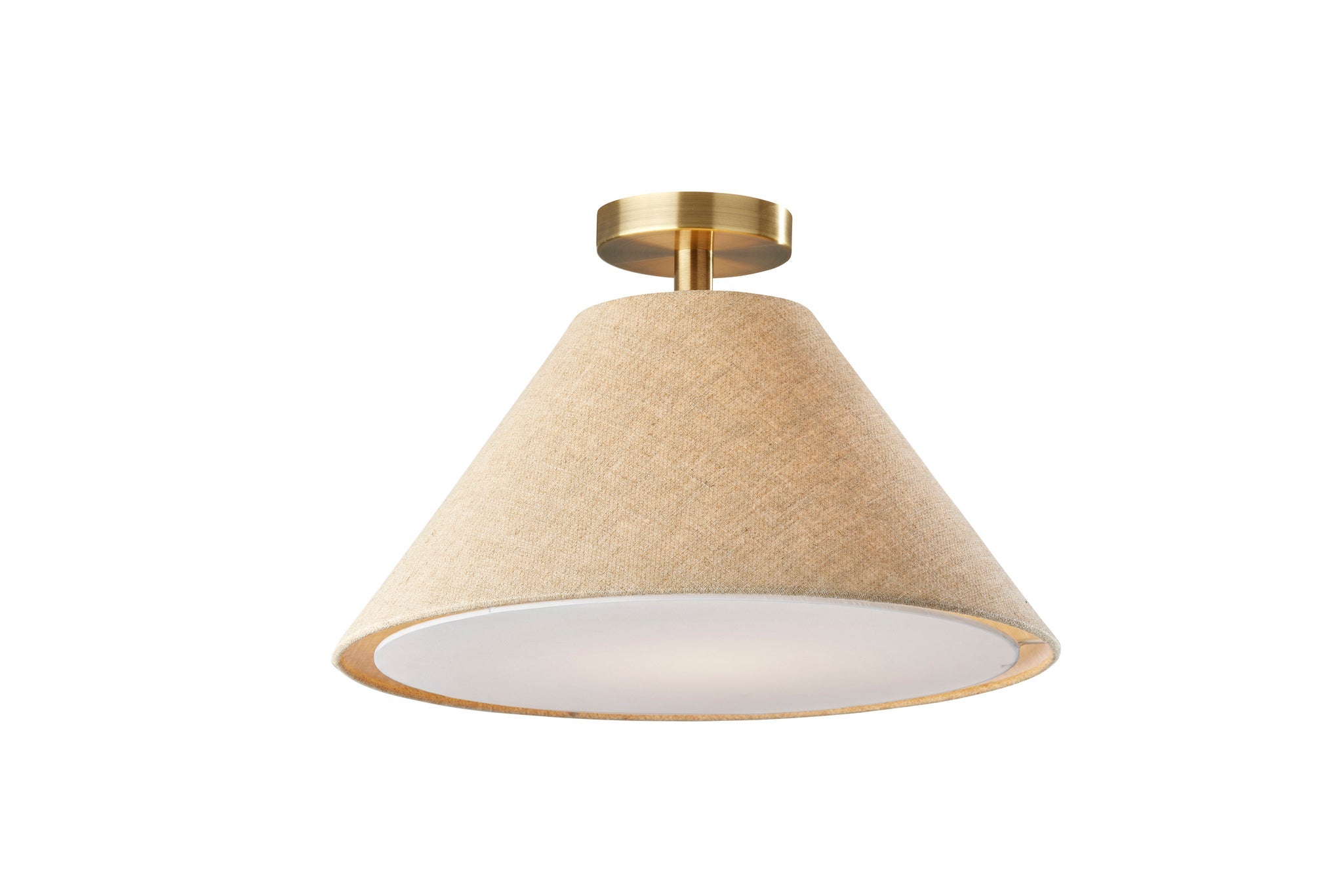 Adesso Ceiling Lamps - Hadley Flush Mount Antique Brass Brown
