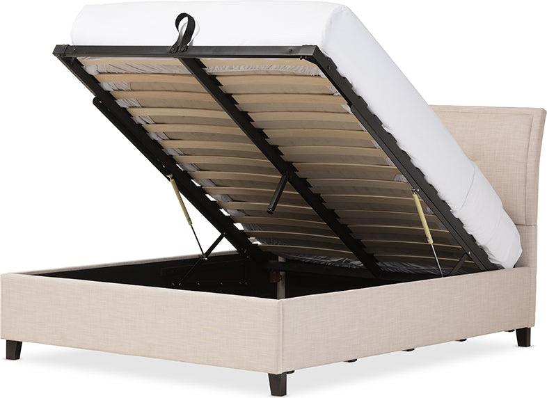 Wholesale Interiors Beds - Lea Queen Bed with Storage Beige