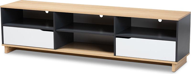 Wholesale Interiors TV & Media Units - Reed Mid-Century Modern Multicolor 2-Drawer Wood TV Stand