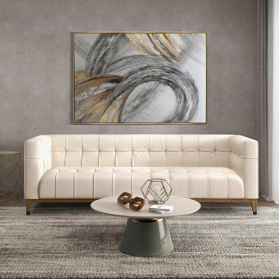 Sagebrook Home Side & End Tables - Marble Top, 17"h Nebular Coffee Table, Gray