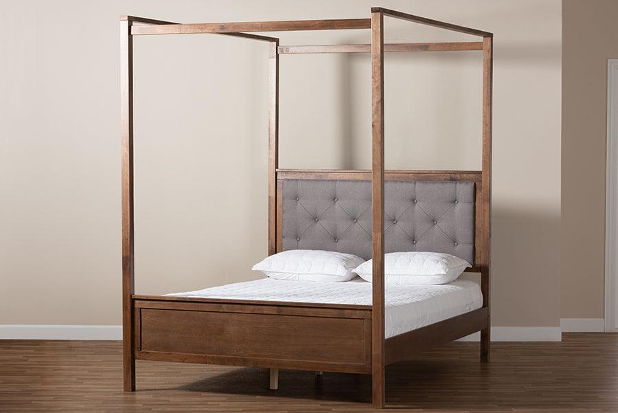 Wholesale Interiors Beds - Natasha King Bed Gray & Walnut Brown