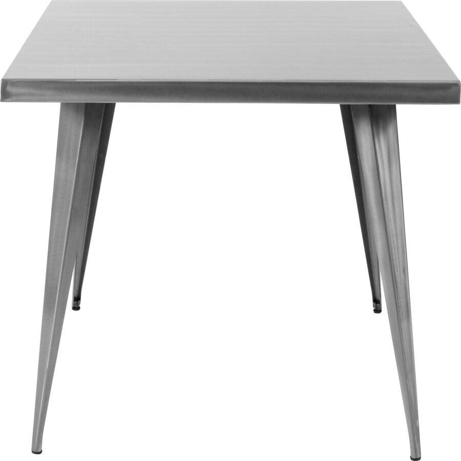 Lumisource Dining Tables - Austin Industrial Dining Table Brushed Silver