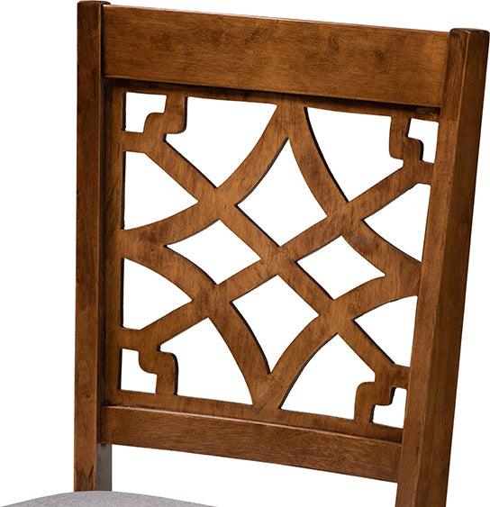 Wholesale Interiors Dining Chairs - Mael Grey Fabric Upholstered Walnut Brown Finished Wood 4-Piece Dining Chair Set
