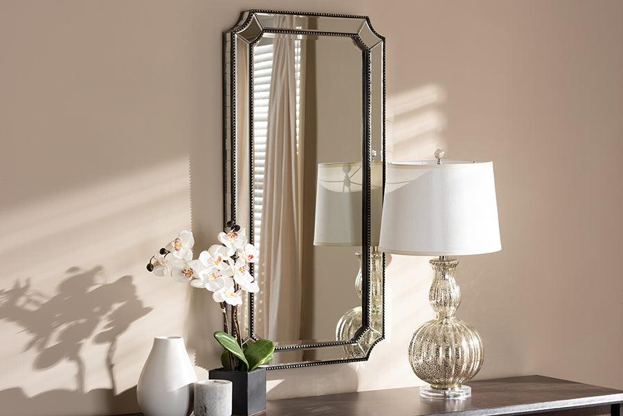 Wholesale Interiors Mirrors - Romina Art Deco Antique Silver Finished Accent Wall Mirror