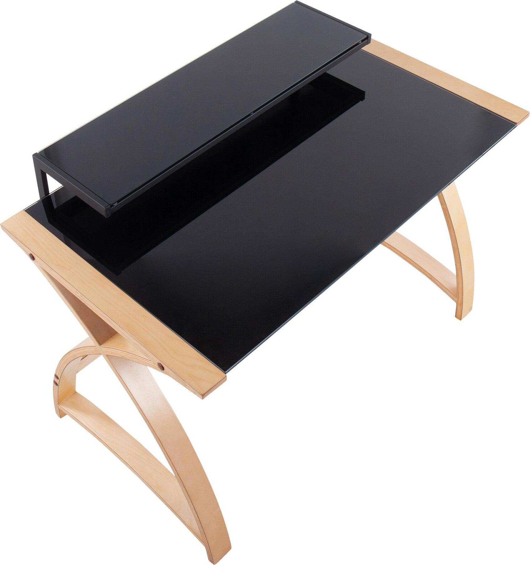 Lumisource Desks - Bentley Office Desk Natural & Black