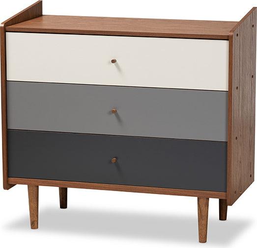 Wholesale Interiors Chest of Drawers - Halden 35.4" Chest Of Drawers Walnut Brown & Gray