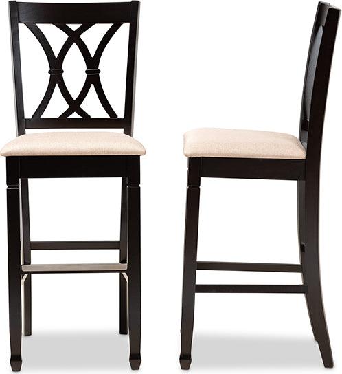 Wholesale Interiors Barstools - Calista Bar Stool Sand & Espresso Brown (Set of 2)