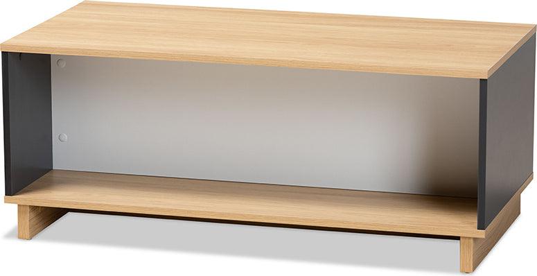 Wholesale Interiors Coffee Tables - Marigold Multicolor Oak Brown and Grey Finished Wood Storage Coffee Table