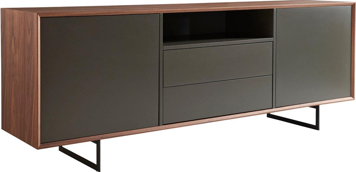 Euro Style Buffets & Cabinets - Anderson 79" Sideboard in Walnut and Dark Gray