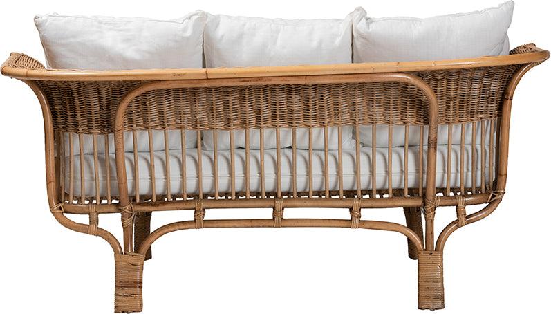 Wholesale Interiors Sofas & Couches - Edana Modern Bohemian Natural Rattan Sofa With Cushion