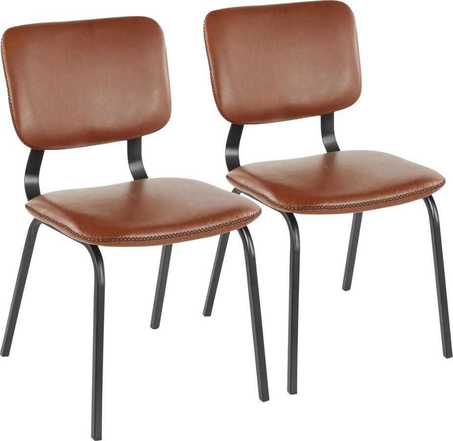 Lumisource Dining Chairs - Foundry Chair in Black Metal and Cognac - Set of 2