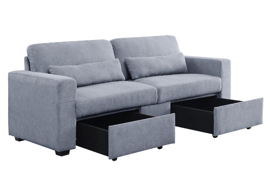 ACME Furniture Sofas & Couches - ACME Rogyne Storage Sofa, Gray Linen