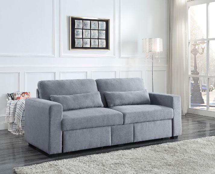 ACME Furniture Sofas & Couches - ACME Rogyne Storage Sofa, Gray Linen