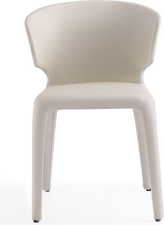 Manhattan Comfort Dining Chairs - Conrad Cream Faux Leather Dining Chair (Set of 2)