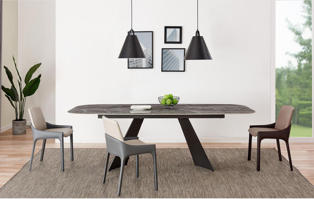 Euro Style Dining Chairs - Vilante Side Chair in Light Gray and Gray