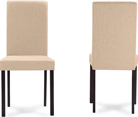 Wholesale Interiors Dining Chairs - Andrew Contemporary Espresso Wood Beige Fabric Dining Chair (Set of 4)