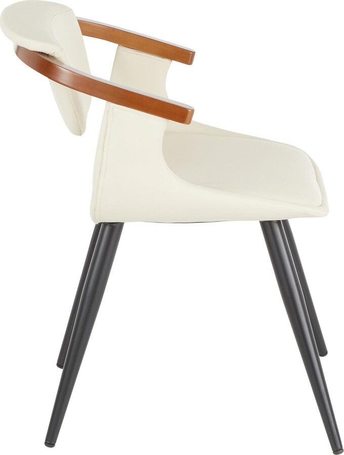 Lumisource Accent Chairs - Oracle Chair 29" Cream PU & Walnut Bamboo