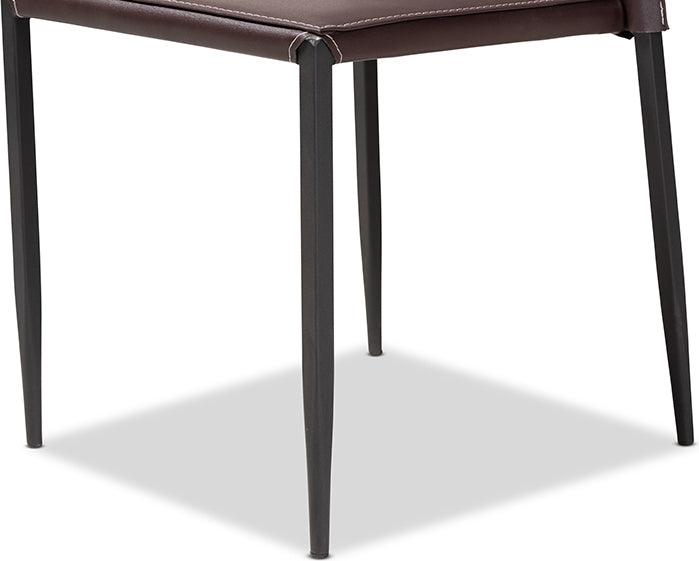 Wholesale Interiors Dining Chairs - Pascha Modern And Contemporary Brown Faux Leather Upholstered Dining Chair (Set Of 4)