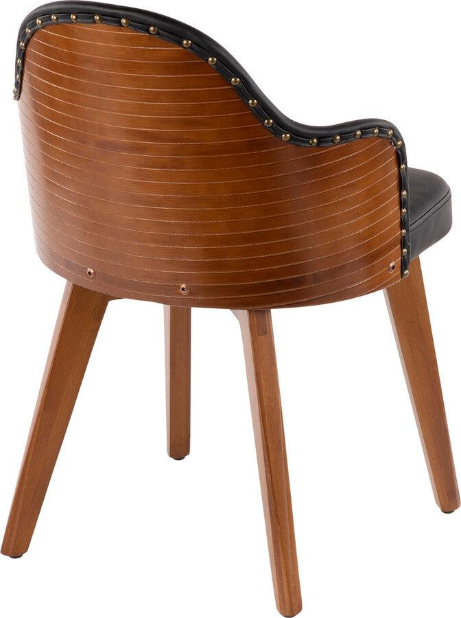 Lumisource Dining Chairs - Ahoy Chair 30" Walnut Bamboo & Black PU
