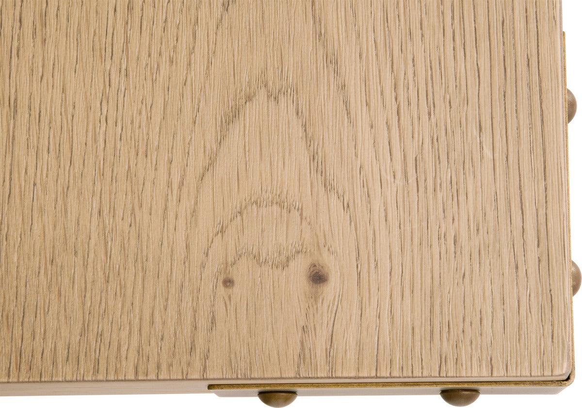 Essentials For Living Dining Tables - Klein Dining Table Honey Oak, Brushed Gold