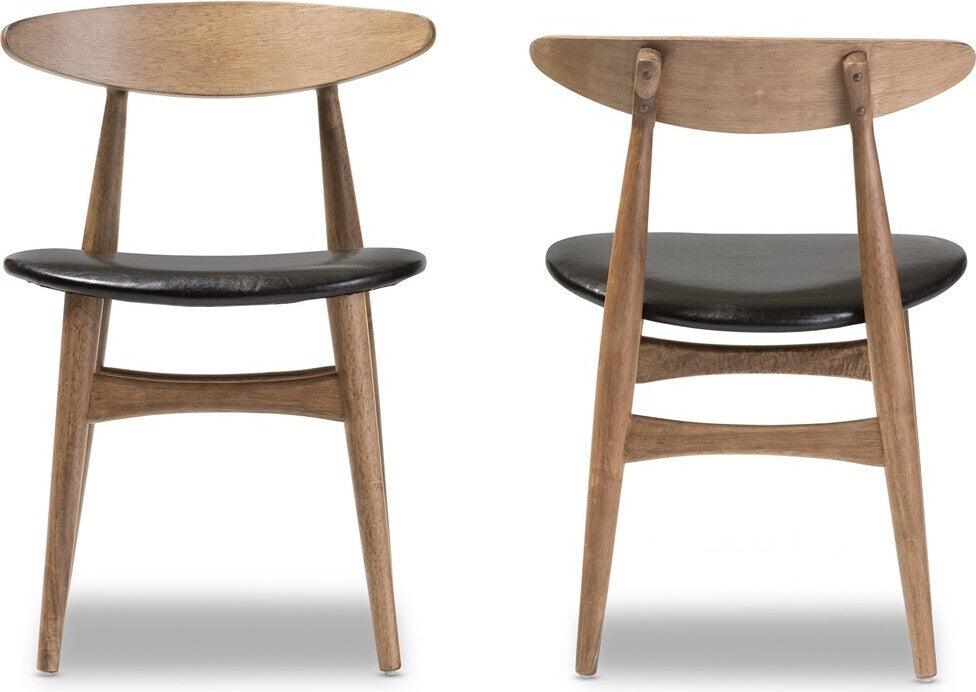 Wholesale Interiors Dining Chairs - Edna Dining Chair Black & Light Brown (Set of 2)