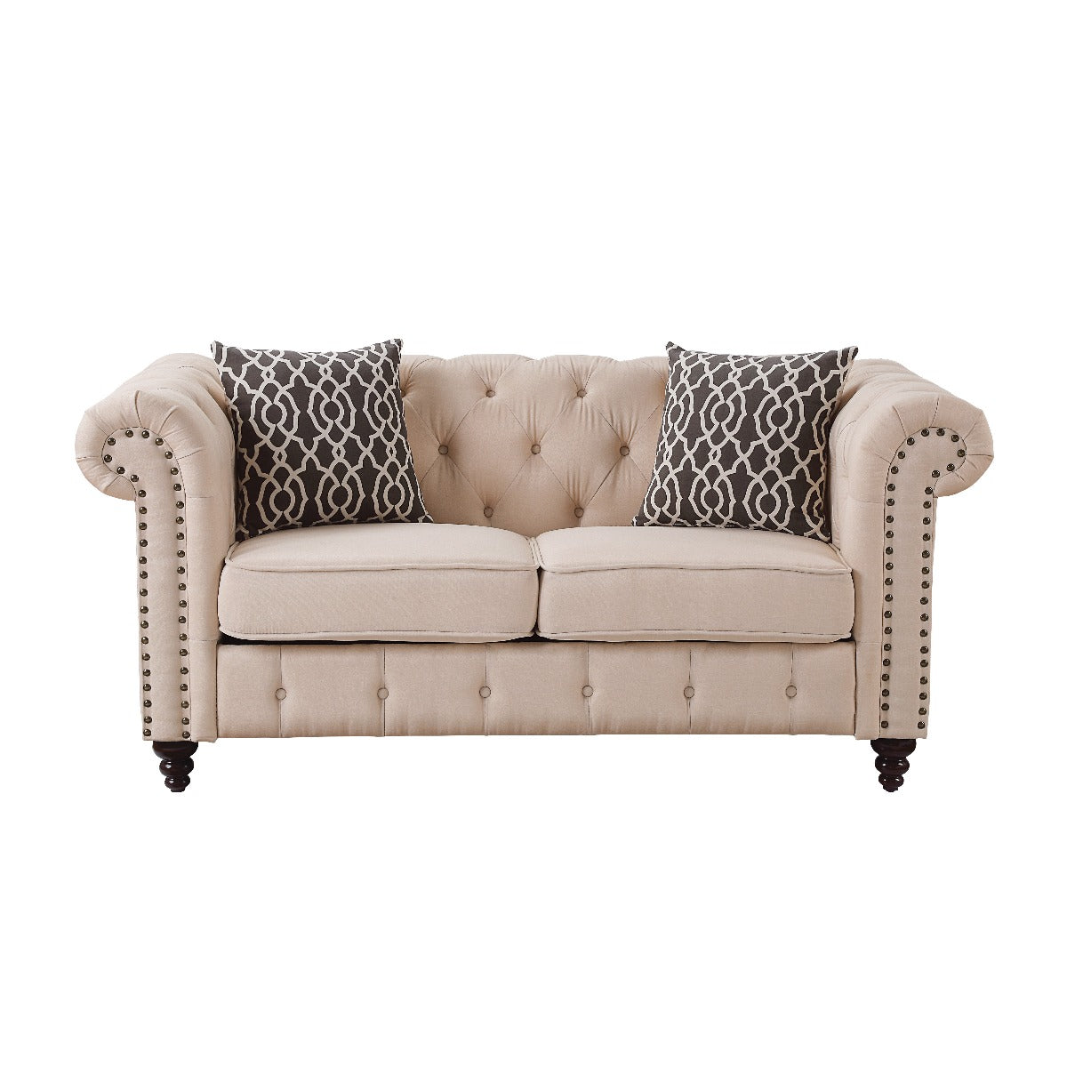 ACME Furniture TV & Media Units - Aurelia Loveseat w/2 Pillows, Beige Linen