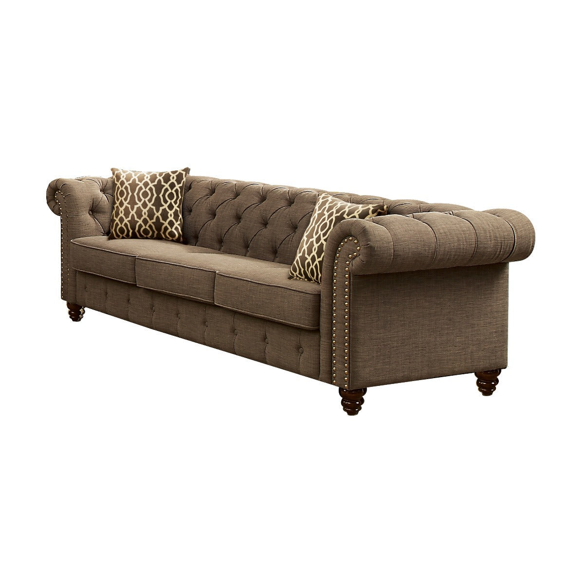 ACME Furniture TV & Media Units - Aurelia Sofa w/2 Pillows, Gray Linen