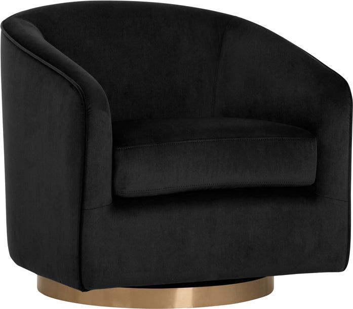 SUNPAN Accent Chairs - Hazel Swivel Lounge Chair Gold Black Sky