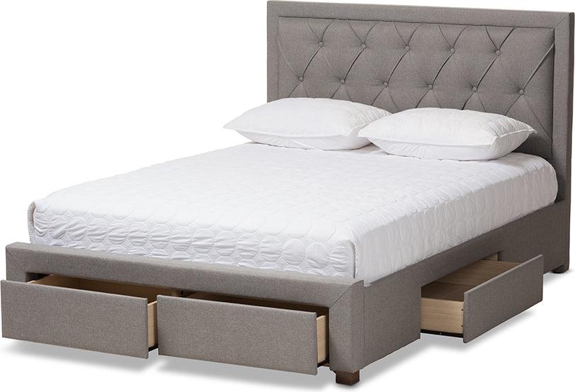 Wholesale Interiors Beds - Aurelie Queen Storage Bed Light Gray