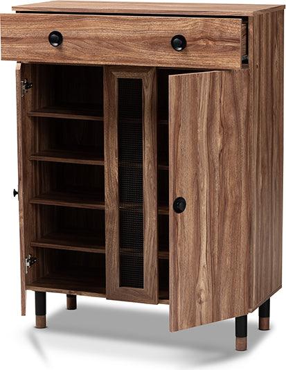 Wholesale Interiors Shoe Storage - Valina Modern and Contemporary 2-Door Wood Entryway Shoe Storage Cabinet with Drawer