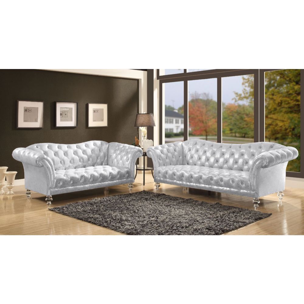 ACME Furniture Sofas & Couches - Dixie Sofa, Metallic Silver (52780)