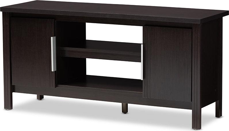 Wholesale Interiors TV & Media Units - Marley Modern and Contemporary Wenge Brown Finished TV Stand Wenge Dark Brown