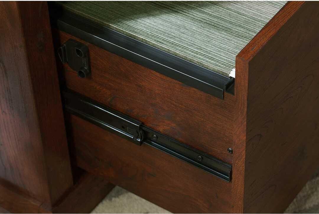 Bush Business Furniture Desks - 50W Home Office Desk with Lateral File Cabinet & Bookcase Antique Cherry