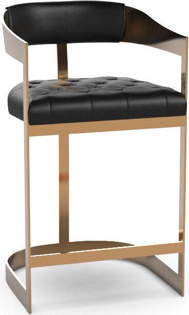 SUNPAN Barstools - Beaumont Counter Stool - Antique Brass - Cantina Black