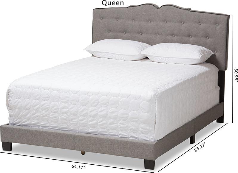 Wholesale Interiors Beds - Vivienne Queen Bed Light Gray