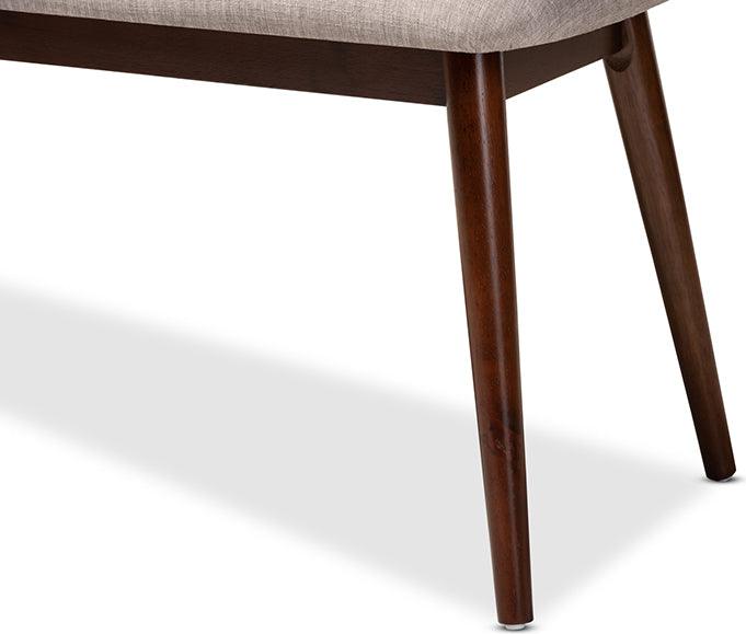 Wholesale Interiors Benches - Flora Light Grey Walnut Wood Dining Bench