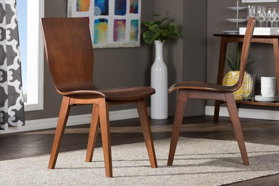 Wholesale Interiors Dining Chairs - Elsa Dining Chair Dark Walnut (Set of 2)