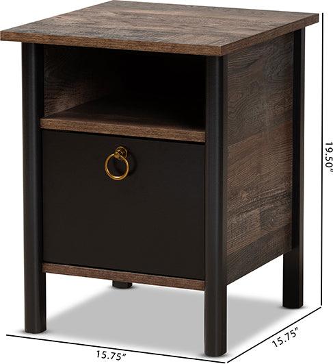 Wholesale Interiors Nightstands & Side Tables - Vaughan Nightstand Brown & Black