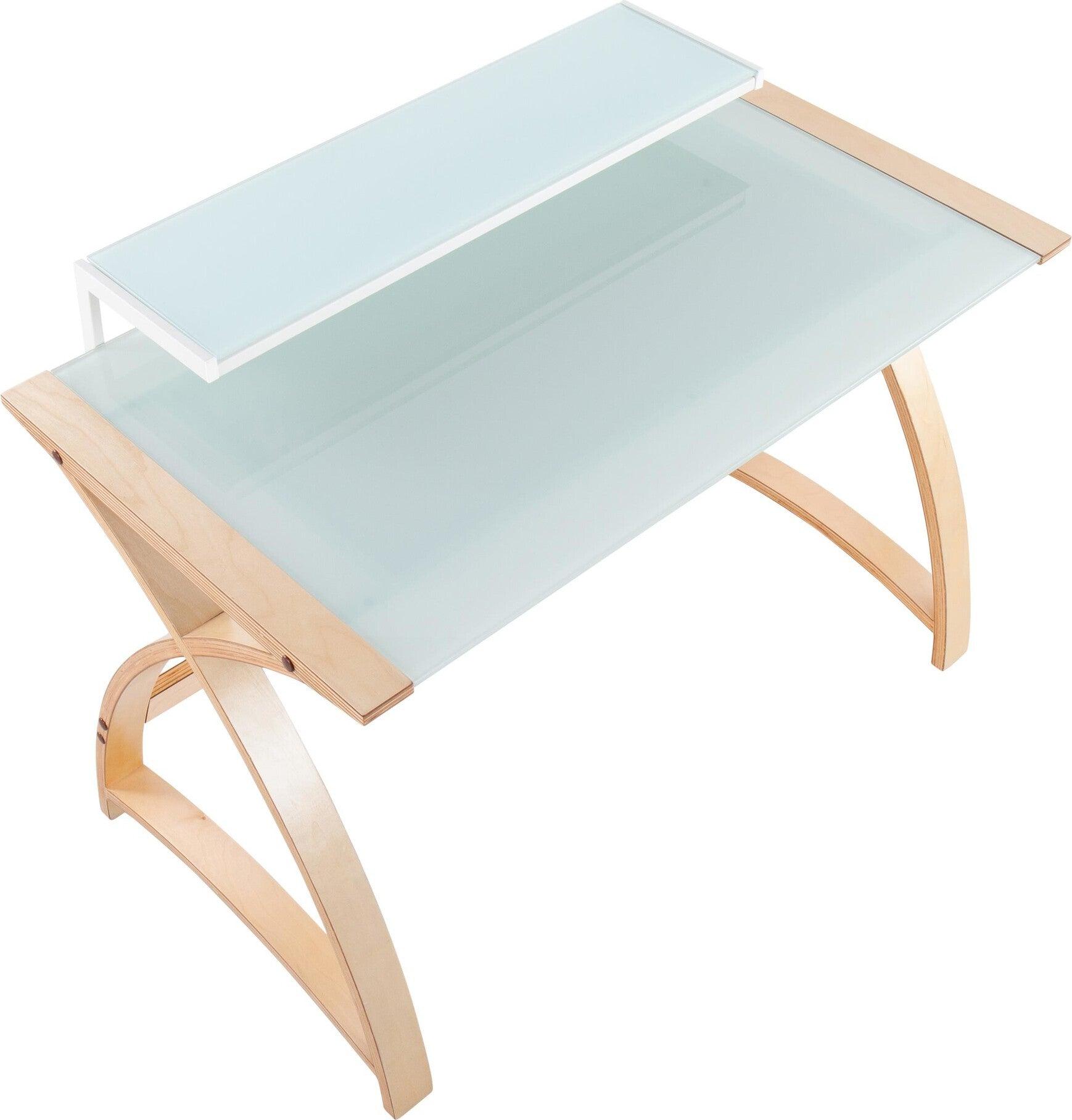 Lumisource Desks - Bentley Office Desk Natural & White
