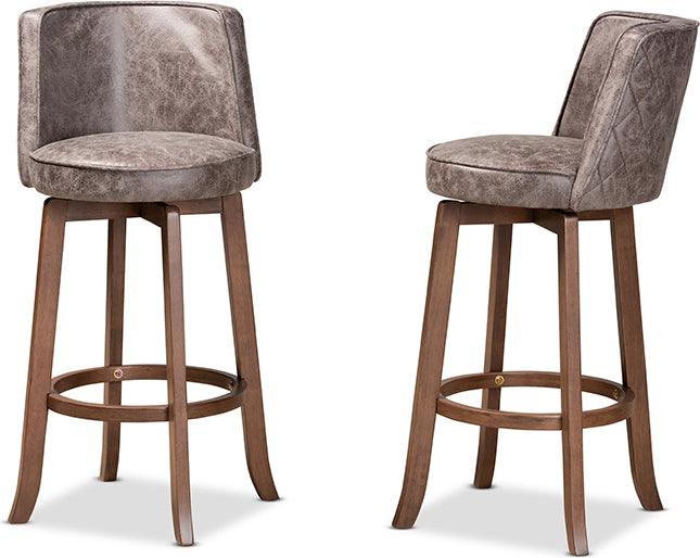 Wholesale Interiors Barstools - Adams Bar Stool Gray & Walnut Brown