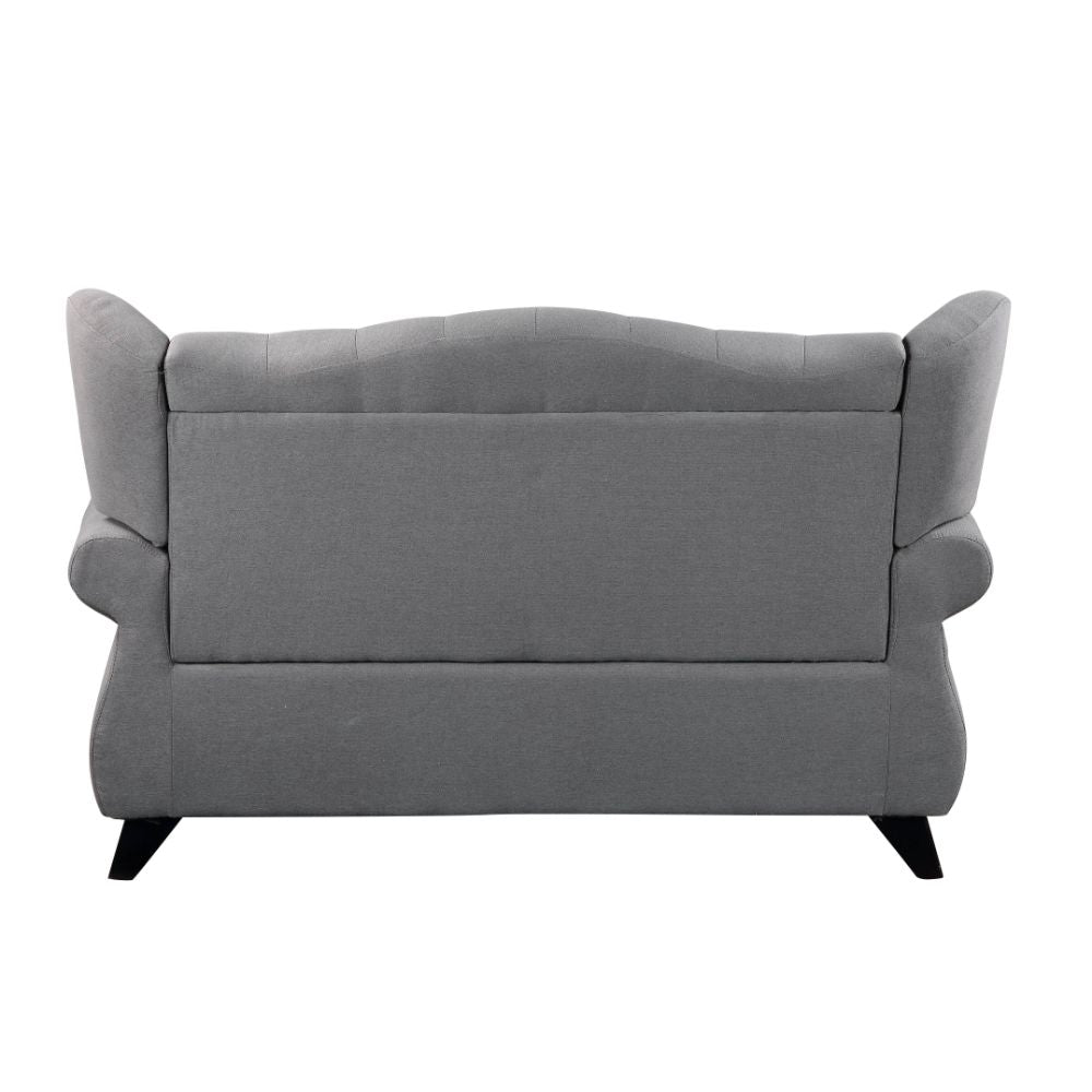 ACME Furniture Sofas & Couches - ACME Hannes Loveseat w/2 Pillows, Gray Fabric