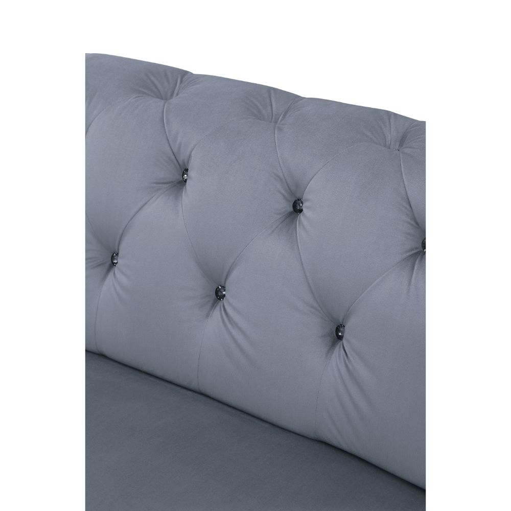 ACME Furniture TV & Media Units - Bois II Modular - Armless Chair, Gray Velvet