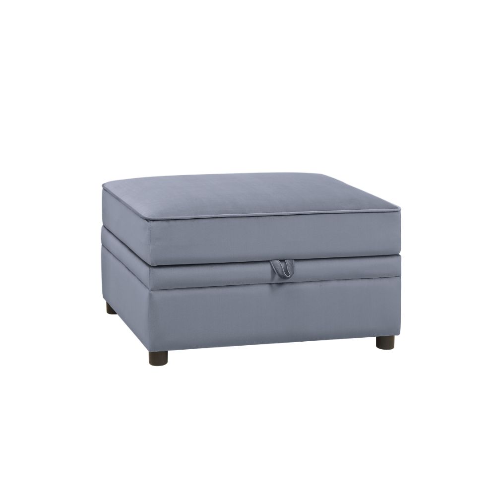 ACME Furniture TV & Media Units - Bois II Ottoman (Storage), Gray Velvet