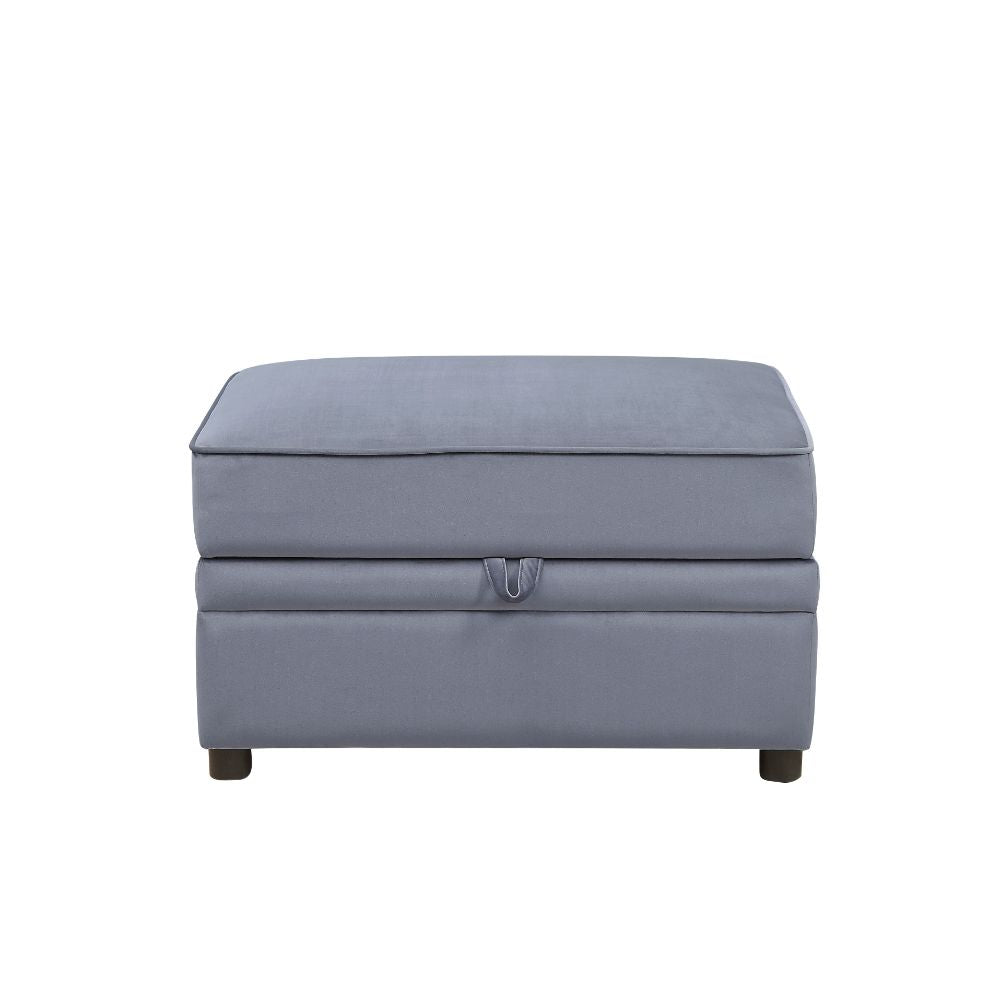 ACME Furniture TV & Media Units - Bois II Ottoman (Storage), Gray Velvet