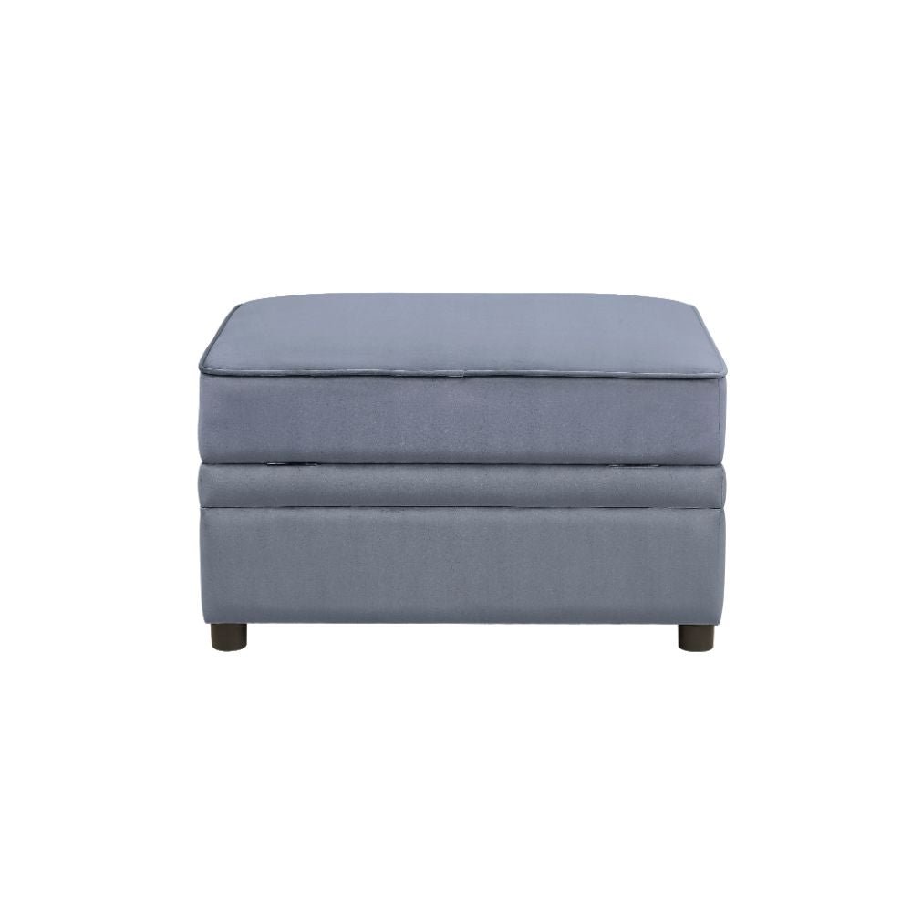 ACME Furniture TV & Media Units - Bois II Ottoman (Storage), Gray Velvet