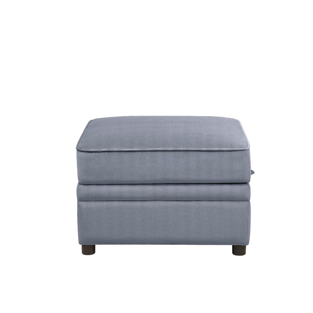 ACME Furniture TV & Media Units - Bois II Ottoman (Storage), Gray Velvet