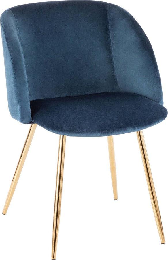Lumisource Living Room Sets - Fran Chair 32" Gold Legs & Blue Velvet (Set of 2)
